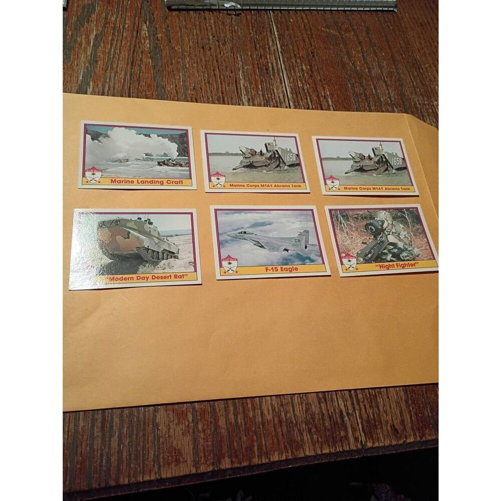 6 Vintage 1991 Pacific Trading Cards Operation Desert Shield Collectible Cards